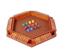 Fermez le jeu de boxe - Jeu de planche de voyage classique | Table en bois | Jeu de dés mathématiques Pub | Jeu de dés familiaux traditionnels | Cube éducatif Super Family Board Vacances Voyage Fun