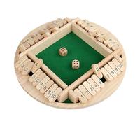Fermez le jeu de dés de boîte - coffret vintage en bois en bois, défi de comptage de table interactif | Jeu de nombres pour les voyages pour les adultes et les adolescents, outil de pratique des compé