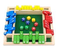 Fermez le jeu de la boîte 4 joueurs à 4 côtés Flippant les jeux de mathématiques avec 8 jeux à 2 côtés en bois pour les numéros d'apprentissage, la stratégie et la gestion des risques fermer le