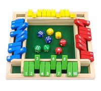 Fermez le jeu de la boîte 4 joueurs à 4 côtés Flippant les jeux de mathématiques avec 8 jeux plans en bois à 2 faces pour les numéros d'apprentissage, la stratégie et la gestion des risques, ferme