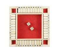 Fermez le jeu - Jeu de dés en bois classique, Close Tabletop Activity | Boîte en bois éducatif - Jeu pour 2 à 4 joueurs avec des carreaux à chiffres qui améliorent les compétences complémentaires et