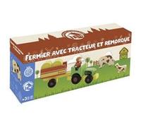 Fermier avec tracteur en bois JeuJura Multicolore G