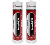 fermit Mastic réfractaire Super + 1300 °C Cartouche de 310 ml (Lot de 2)