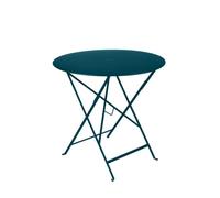 FERMOB FE-BISTRO77/B Table Bistro Ronde Pliante Gamme 2026, Acier, Bleu Acapulco, Ø77 x H.74 cm, Usage Extérieur