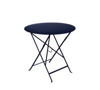 FERMOB-Table de jardin ronde pliante Bistro FERMOB bleu abysse 77 x h 74 cm