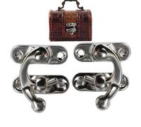 Fermoir à crochet pour boîte antique - Verrou en laiton vintage, hasp à bras pivotant | Crochets de verrouillage gauche et droit avec vis de montage pour boîtes à bijoux en bois, mallettes à outils