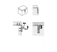 Fermoir à levier acier HETTICH, L.74 x l.18 mm G