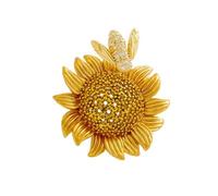 Fermoir à verrouillage sécurisé Broche fleur de soleil abeilles Collier élégant Badge Décoration Bijoux Accessoires pour sacs Foulards Tournesols Broche abeilles