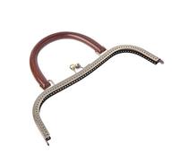 Fermoir carré rond en bois avec cadre en métal pour poignée de sac, sac à main, accessoires, un