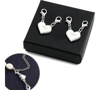 Fermoir Collier Aimanté Argent, 2PCS Rallonge de collier Fermoir Connecteur Collier Argent Fabrication Mousqueton Bijoux Attaches Et Fermoirs pour bracelet fabrication de bijoux à faire soi-même