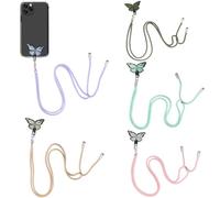 Fermoir De Téléphone Portable Papillon 5 Pièces, Boucle Universelle De Chaîne De Téléphone Portable, Joint Papillon, Corde De Téléphone Portable, Accessoires De Téléphone Portable