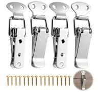 Fermoir de Tension Inox 304, Fermoir à Levier en Acier Inoxydable Résistant à la Corrosion, Verrou de Coffre Robuste avec Vis de Montage, Pour Boîte à Outils, Coffre de Rangement, Armoire et Atelier