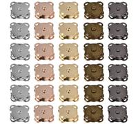 Fermoir Magnétique Bouton, 30Pcs Bouton Aimanté, Fermoir Magnétique Sac, Bouton Magnétique de Couture pour Bricolage, Sacs à Main, Vêtements, Vestes (5 couleurs)