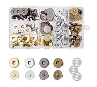 Fermoir Magnétique Bouton, Circulaire Pression Fermoir Magnétique Boutons de Couture de Bricolage pour Sac en Tissu, Vêtements en Cuir à Coudre, Craft DIY 40 Ensembles 18mm