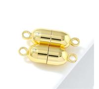 Fermoir Magnetique Fermoirs magnétiques ronds en laiton plaqué or 18 carats, connecteurs for la fabrication de bijoux et de bracelets.(Blue,4pcs)