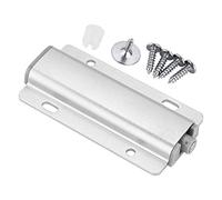 Fermoir magnétique magnétique pression Push système ouvert amortisseur tampon Push Push avec loquet magnétique pour porte de meuble(Silver)