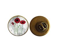Fermoir mousqueton coquelicots rouges, broche coquelicots, fermoir mousqueton, bijou coquelicot rouge, broche florale, PU047