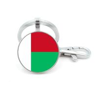 Fermoir Mousqueton Personnalisé Rayures Rectangulaires Drapeau National De Madagascar,Porte-Clés Porte-Clés Bijoux Pendentif Patriotique Sac À Main Accessoires Hommes Femmes Porte-Clés Porte