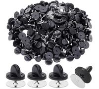 Fermoir Papillon,50 Paires Tie Tack Dos avec Broches Vierges 10mm Caoutchouc Broche Dos Embrayage Papillon d'embrayage pour épinglettes,Chapeaux,Badges,Uniformes,Fabrication de Bijoux,1 * 1 * 1cm