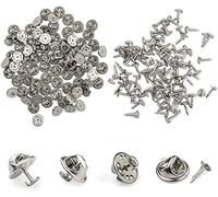 Fermoir Pins,50 pièces Fermoirs Papillon pour Broches Attaches Pins pour l'artisanat DIY Bijoux Jewelry Making Argent