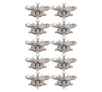 Fermoir rotatif en forme d'abeille, 10 pièces, fermoir rotatif en forme d'abeille argentée, fermeture torsadée en alliage durable pour étui de sac à main en cuir, serrure en forme