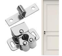 Fermoirs à bille pour portes intérieures - Loquet à ressort pour fermeture d'armoire en acier inoxydable, loquet stable pour meubles, ferrures de fermeture à double rouleau, boucle de porte