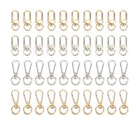 Fermoirs à griffes de homard en alliage de Zinc, 40 pièces, or argent, Clips brillants, mousquetons pivotants pour lanière, porte-clés, bijoux, artisanat de bricolage