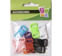 Fermoirs Clips Plastique (Idéal Créacord) 3x1,5cm Assorti. X10