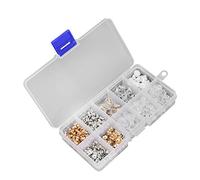 Fermoirs de Boucles d'Oreilles 10 Styles Boucles d'oreilles à Tige Créoles Fermoirs Poussoirs Clips Bullet Papillon Forme en Métal en Caoutchouc Plastique Sécurisé Fermoirs Bouchons, 460 Pièces