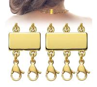 Fermoirs de superposition de collier 2 pièces, séparateur collier multi-brins pour bracelet superposition, bijoux, artisanat 3 fermoirs