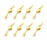 Fermoirs magnétiques en forme de cœur doré pour collier, 8 pièces, pour Bracelets et bracelets de cheville, accessoires de fabrication de bijoux à faire soi-même