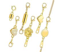 Fermoirs magnétiques pour colliers - Extension de chaîne, rallonge de collier avec fermoirs mousquetons pour voyage, usage quotidien, mariage, anniversaire, vacances, filles et femmes