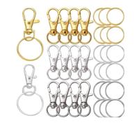 Fermoirs Mousqueton 200 mousquetons pivotants avec porte-clés | Fermoirs à griffes de homard en métal, for bricolage, porte-clés, accessoires de suspension de sac