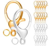 Fermoirs Mousqueton Bijoux en Alliage, Lot, Pince | Anneaux de Jonction Inclus, Usage Création et Lanières, Ouverture Facile, Finition Solide, Lot Assorti