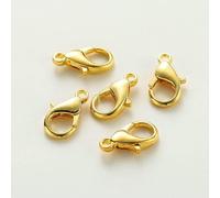 Fermoirs mousquetons, 10 pièces/lot, plaqués or 14 carats et 18 carats, rallonges de collier, fermoirs mousquetons, anneaux de jonction, clips for la fabrication de bijoux, sacs, artisanat, or 18 cara