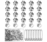 Fermoirs Papillon(50 Paires), Épingles de Sûreté (10 pcs), avec Boîte de Rangement