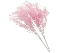 FERN Artificiel pour Fern, tiges de feuillage brumeux, design réaliste à cinq fourches, matériau plastique durable, décoration de mariage, maison, extérieur (rose clair)