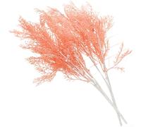 FERN - Tiges artificielles pour feuillage brumeux, design réaliste à cinq fourches, matériau plastique durable, décoration de mariage, maison, extérieur (orange)