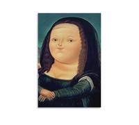 Fernando Botero Peinture murale Mona Lisa - Poster d'œuvres d'art cool - Impression sur toile à suspendre - 30 x 45 cm