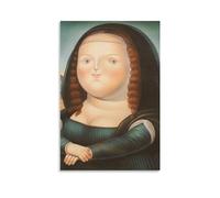 Fernando Botero Peinture sur toile Motif Mona Lisa 2 peintures sur toile Décoration murale 20 x 30 cm