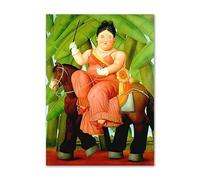 Fernando Botero Poster drôle d'obésité pour femme - Peinture sur toile - Art mural moderne - Impressions de Fernando Botero pour décoration de salon - 40 x 60 cm - 1 sans cadre