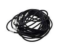 FerneeButy Lot de 10 Cordons de Collier en Caoutchouc Doux - Noir 45cm (17.7 inch) - Fermoir en Cuivre - Création de Bijoux