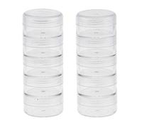 FerneeButy Lot de 2 boîtes de rangement empilables transparentes à 5 piles avec couvercle à vis - 95 x 36 mm - Pour maquillage et bijoux