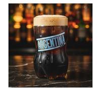 Ferneteros x el mundo Gobelet en verre pour Fernet en forme de bouteille découpée dans une boîte décorative - Édition Argentine - Capacité 700 cc - Comprend sous-verres et autocollants (édition