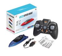 Ferngesteuertes Rennboot Schnellboot RC Boot - Bateau Télécommandé | RC Rennboot Wasserboot Für Pool See Teich, Wasserdichtes Elektrisches Boot Mit 2.4 GHz Fernbedienung, LED Licht, 30 Km⁄h Geschwindi