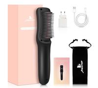 FERNIDA Brosse à lisser rechargeable sans fil - Portable - Pour cheveux courts - Mini fer à lisser pour les voyages et une utilisation quotidienne - 3 températures