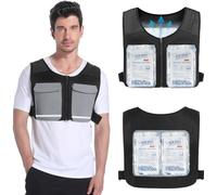 FERNIDA Gilet rafraîchissant, unisexe, réfléchissant, réglable, avec poches de glace, pour la pêche, le cyclisme, la course, le jardinage, la construction, le temps de refroidissement prolongé