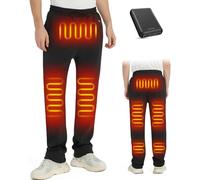 FERNIDA Pantalon Chauffant avec Batterie, USB 5 V électrique, Pantalon Chauffant pour Homme et Femme, 8 Zones de Chauffage, Noir, XL
