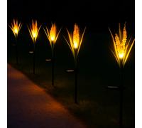 Lumisky Lot de 6 balises plantes solaires à piquer LED blanc chaud 6x FERNY H58cm