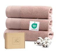 Ferò Lot Serviette Main de Luxe, 3 Pièces, 100% Coton Premium Low Twist 550 g/m², Ultra Doux & Absorbant, Oeko-TEX, Design Italien, Invité et Main, Serviette 30x50 cm, Rose